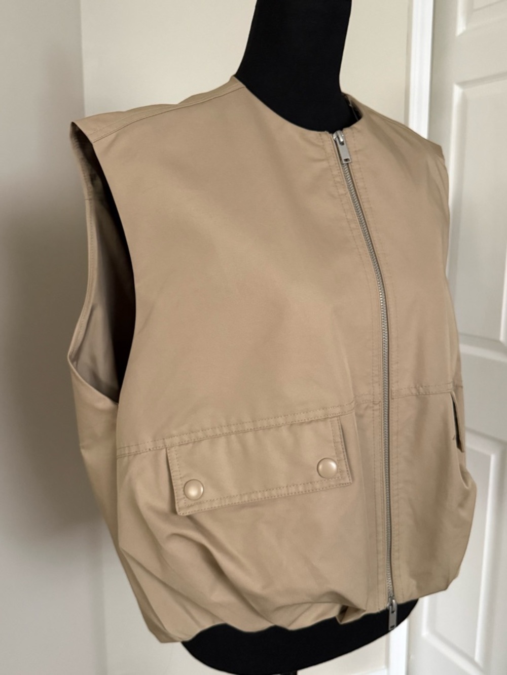 Zara Zip-Front Vest Jacket